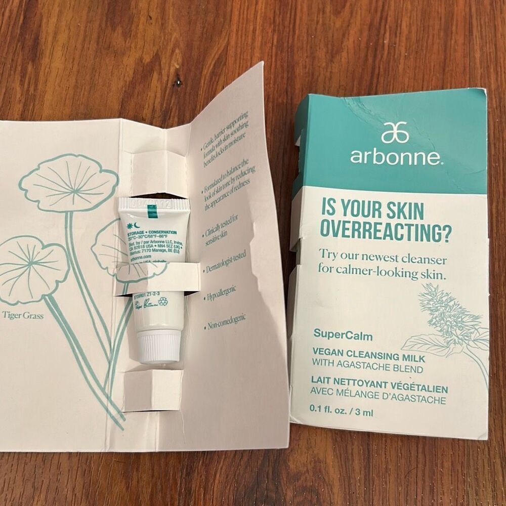 2 NEW arbonne 2 pcs sample super calm soothing hydrator .1 ounce
